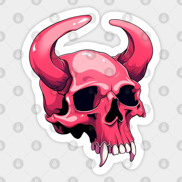 Demon Skull Sticker by Chromatic Currents